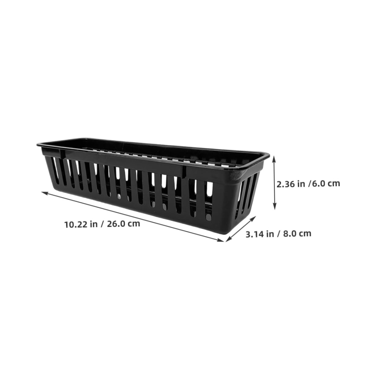 Veemoon 12 Pezzi Organizer Scrivania in Plastica Nero Scatole Rettangolari per Matite e Materiale Scolastico per Aula e Casa Portapenne e Contenitori per Articoli Cancelleria