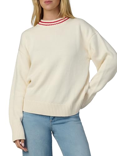 Joe's Jeans Women's The Benson Crewneck Pullover Sweater, Ecru, Large