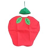LUOEM Kids Fruit Vegetables Costume Children Party Cosplay Clothing for Children Toddler Boys Girls (Apple)