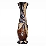 TKFDC Floor Large Vase Living Room Decoration Flower Arrangement Solid Wood Dry Vase Creative Retro