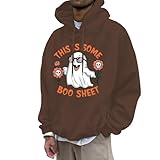 Mymyguoe Sudadera de Halloween para hombre, chaqueta tradicional para hombre, sudadera básica con capucha con estampado fantasmas, sudadera con capucha, disfraz de Halloween, sudadera con capucha para