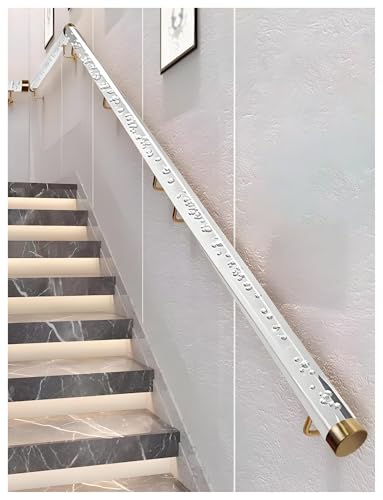 Rambardes d'escalier transparentes antichute à fixation dorée - 2