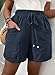 Eytino Plus Size Shorts for Women Comfy Drawstring Casual Loose Elastic Waist Shorts with Pockets,2X Navy Blue