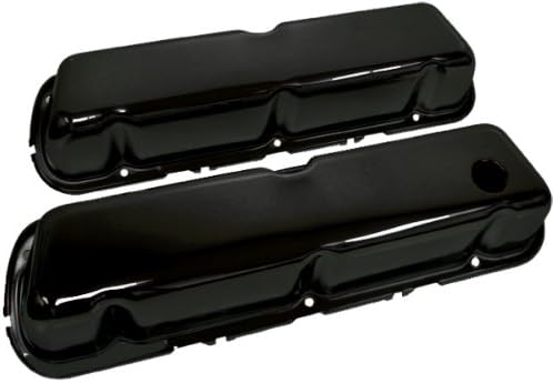 Steel Valve Covers Fits 1986–95 Ford 302 5.0L Fox‑Body Mustang – Smooth – 1 Hole & 1 No‑Hole – Black