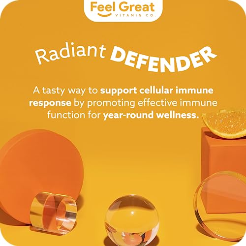 Vitamin C Gummies For Adults & Kids By Feel Great Vitamin Co. | 90 Orange Flavored Gummies | Immunity Support, Plant-Based Fruit Pectin #TOP5