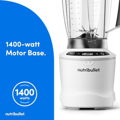 nutribullet SmartSense Blender Combo, 1400W, 64oz Pitcher, 32oz & 24oz Cups, 5-Speed, Smoothies, Ice and Frozen Fruit, Nut Milk, Soup, Matte White, NBF50700AW - image 9
