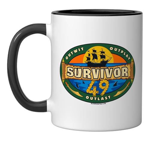 Survivor Season 49 Logo Officially Licensed Ceramic Mug, Black/White