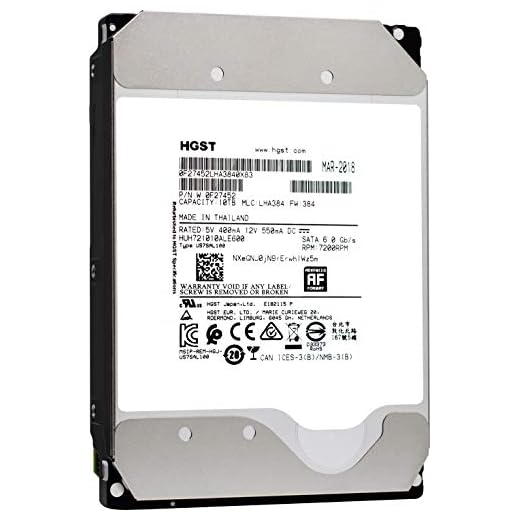 HGST Ultrastar He10 | HUH721010ALE600 | 0F27452 | 512e | 10TB SATA 6.0Gb/s 7200 RPM 256MB Cache 3.5-inch | Enterprise Hard Drive HDD (Renewed)
