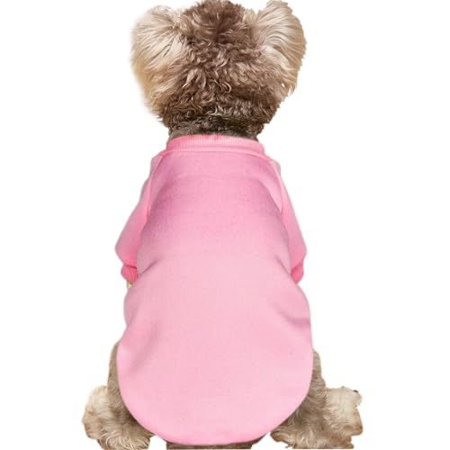 Image of Soft Puppy Sweater for Small Dogs Winter Knit Pullover, Pink XS | Elastic Cuffs Pet Clothes, Holiday Party Matching, Fall Winter Daily Outfit, Soft Breathable Machine Washable Sweatshirt