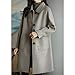 Maiyifu-GJ Womens Wool Blend Coat Single Breasted Long Trench Coat Elegant Overcoat Long Sleeve Outerwear with Pockets (Grey,X-Large)