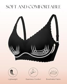 Wireless Seamless Bras for Women with Support - No Wire Push Up Womens Bra - No Underwire Padded Comfort Bralettes Breast Lift for Back Fat - Coverage Comfortable Bralette Wirefree 3 Pack(3P1,L)