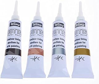 Set Of 4 WamiQ Silk Painting Water Based Gutta 20 ml Tubes - Black, Silver, Gold & Copper