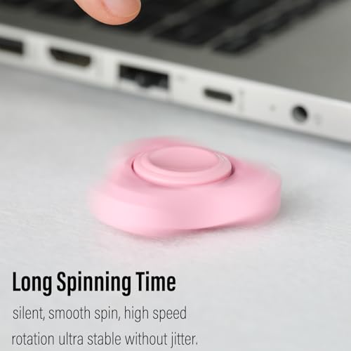 Image of FREELOVE Premium Metal Fidget Spinner for Adults, Stainless Steel Heavy Silent Spinner with Precision Bearing, Small Office Desk Toy & EDC for Stress Relief Focus ADHD, Ceramic Plated Pink