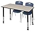 Regency Kee Height Adjustable Mobile Classroom Table Set with two 18