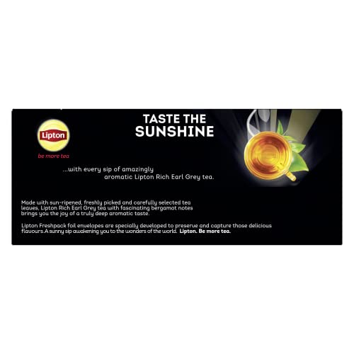 Foto von Lipton Earl Grey Tee - mit zarten, handgepflückten Schwarzteeblättern 100 Teebeutel, (1 x 100 Teebeutel) Rainforest-Alliance zertifiziert