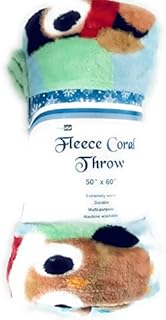 Cozydoze Xmas Blankets - Fleecy Throws. Christmas Trees, Reindeer, Owls, Winter Snowflakes In Red, Blue, Silver Grey, Gold, White. Warm & Cosy Double Thermal Fleece (Owls)