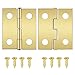 Dreamtop 60pcs Mini Brass Hinges Cabinet Drawer Hardware Folding Butt Hinges for Furniture Door Cabinet Drawer with 240 Pieces Replacement Brass Hinge Screws
