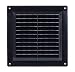 Negro 150x150 mm Rejilla de Ventilacion de Plastico con Mosquitera