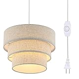 Mateyrie Plug in Pendant Light, Hanging Lamp with Dimmable Switch, Pendant Light Fixtures with 15 Ft