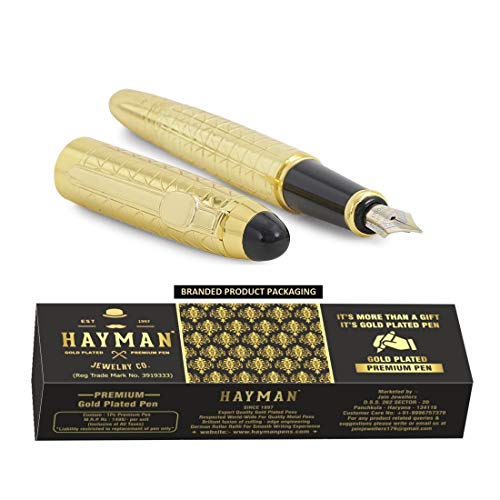 Image of HAYMAN 24 CT Gold Plated Premium Fountain Pen with Box (P-30)