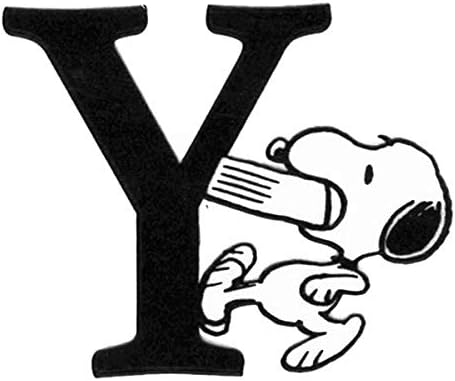 Amazon Co Jp スヌーピー ステッカー 耐熱耐水イニシャルステッカー アルファベット Y ピーナッツ 文房具 オフィス用品