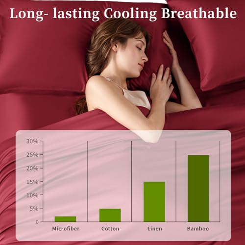 image for Shilucheng 100% Viscose Derived from Bamboo_ Sheets Queen Size 4pcs - 