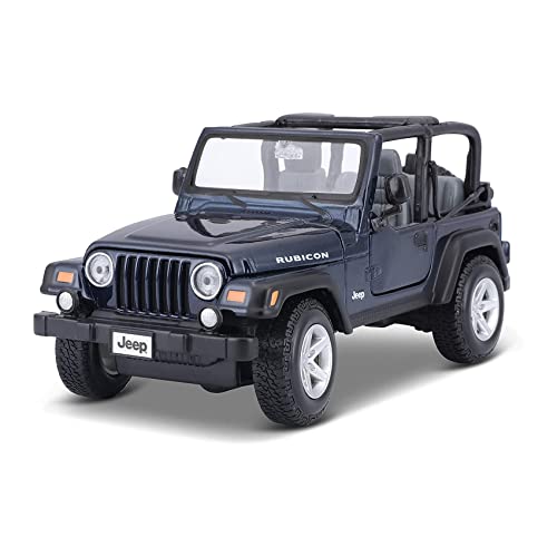 Jeep Wrangler Rubicon a escala 1:27 color azul metálico
