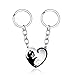 YEYIT Schlüsselanhänger Paare Liebe Set 2 Stück Puzzle Partner Katze Schlüsselbund Freundschafts Keychain Schlüsselring für Herren Damen Valentistag Geschenk