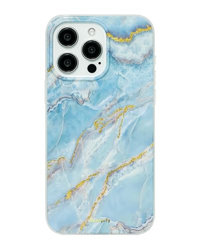 Coque iPhone 15 Pro antichoc MagSafe marbre bleu contre rayures - 7