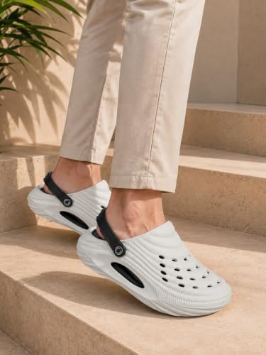 Image of Men's Clogs Mules for Men & Boys - CreamComfortable, Lightweight, Non-Slip, Waterproof, Stylish, Classic, Casual, Everyday Mules
