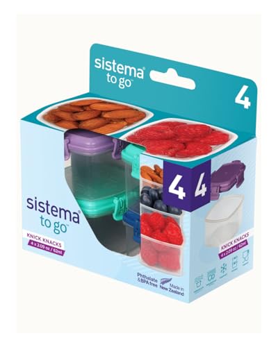 Sistema Knick Knack Mini Pack of Reusable Containers, Set of 4, Multi