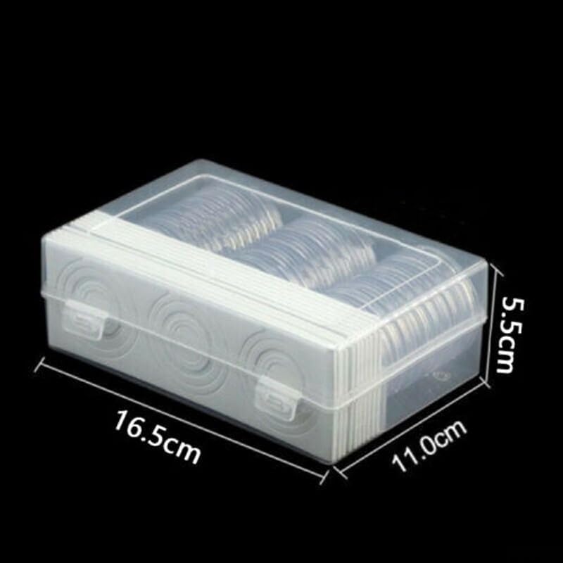 30Pcs Round Cases, Adjustable Coin Storage Boxes Capsules Holder, Suitable Various Coin Sizes