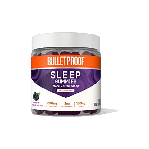 Bulletproof Sugar-Free BlackBerry Flavor Sleep Gummies, 60 Count, Keto Supplement for Sleep Support Cover