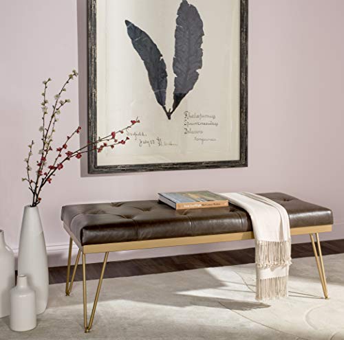 Safavieh Home Collection Marcella Brown & Gold Bench #TOP20