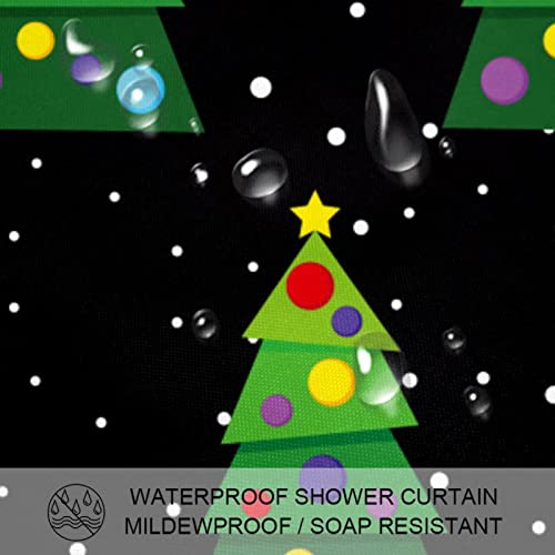 Rideau de douche Sapins de Noël Vert 183 cm imperméable textile de douche - 4