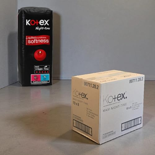 Kotex Maxi Night Time 10 Pads x 8 - Full Box