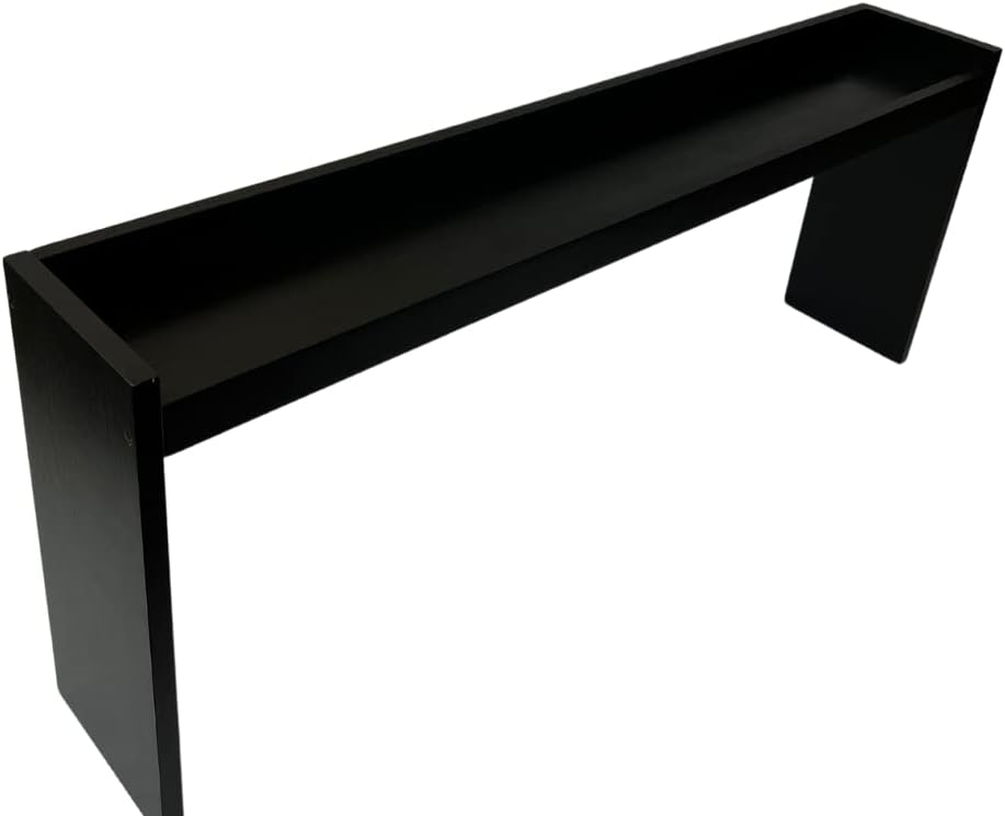 over the stove bamboo shelf spice rack organizer available in black,white & bamboo including six metal hooks 32.5" lenght 13.1" height easy to assemble (black)