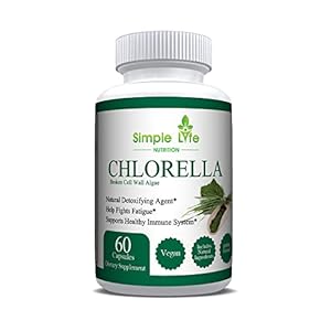 Simple Life Nutrition Organic Chlorella Capsules Cracked Cell Wall Powder – Blood Pressure Immunity & Cholesterol…