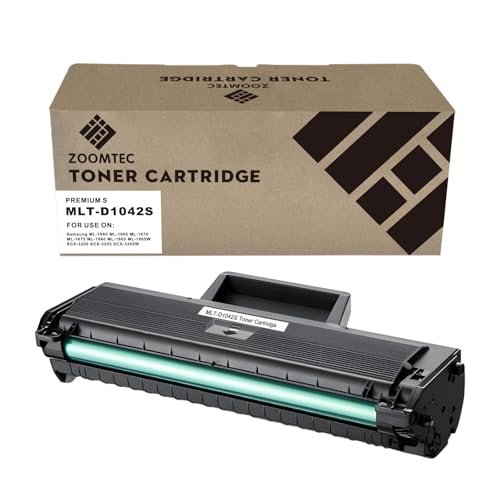 ZOOMTEC MLT D1042S 1042S Cartucho de Tóner Compatible con Impresora Samsung ML 1660 ML 1665 ML 1666 ML 1670 ML 1672 ML 1674 ML 1675 ML 1678 ML 1860 ML 1865 SCX 3000 SCX 3200 SCX 3205 (1x Negro)