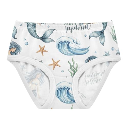 Girls Underwear Toddler 2t Cotton Panties Little Girl Cartoon Underpants Briefs Blue Mermaids Bubble Sea