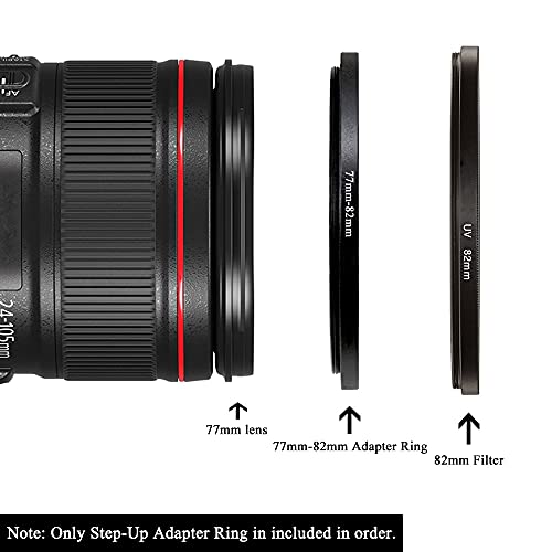 77Mm-82Mm Step Up Ring(77Mm Lens To 82Mm Filter, Hood,Lens Converter And Other Accessories) (2 Packs), Fire Rock 77-82 Aerometal Camera Lens Filter Adapter Ring #TOP1