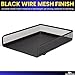 1InTheOffice Letter Trays for Desk Stackable, Front-Load Mesh Desk Tray Organizer, Black, 2 Pack
