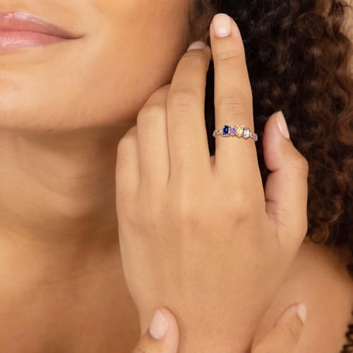 MOTICIUS Personalized Mothers Ring Custom Birthstone Rings for Women Custom Multiple Birthstones Ring Customized Mother Grandma Family Rings Promise Gifts for Engagements Wedding3