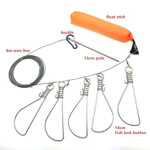 Mosquetón de acero inoxidable para pesca con 5 clips miniatura 2