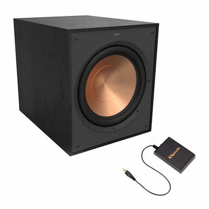 Klipsch R-120SWi 12-Inch Wireless Subwoofer, 230W Power w/Wireless Transmitter, Black (Renewed)