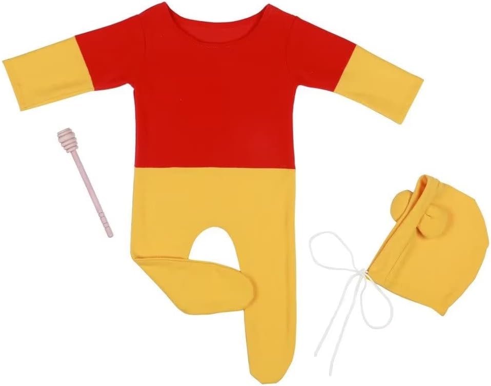 Newborn Photography Baby Photo Shoot Props Bear Boys Girls Cap hat and Footie Romper Suit Outfit Set - Image 6