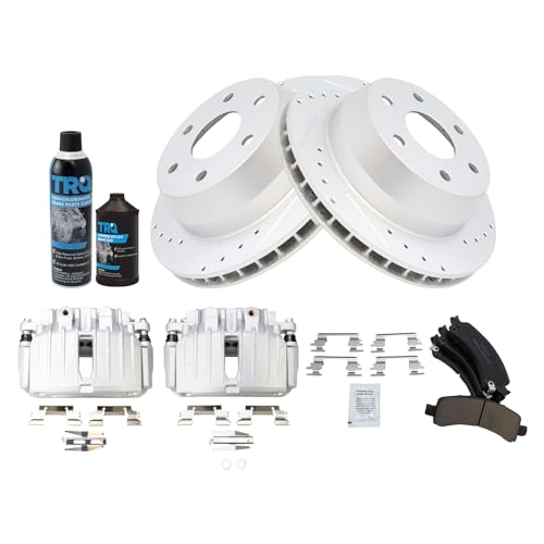 Image of TRQ Performance Rear Brake Pad & Rotor Kit Compatible with 2002 Cadillac Chevrolet GMC