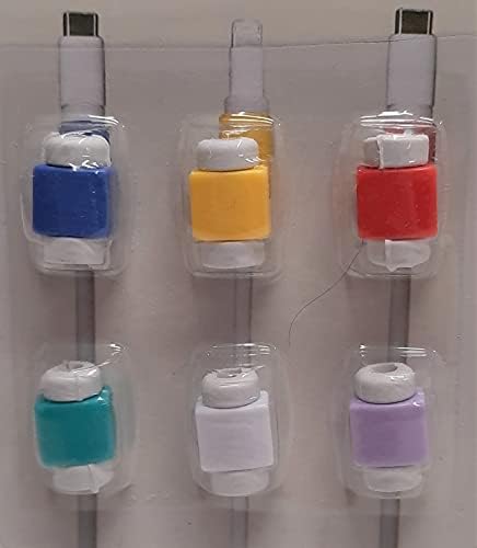 6 Count Multicolor Cable Protectors Covers Sensitive Area of Cables Fits Most Devices image 2