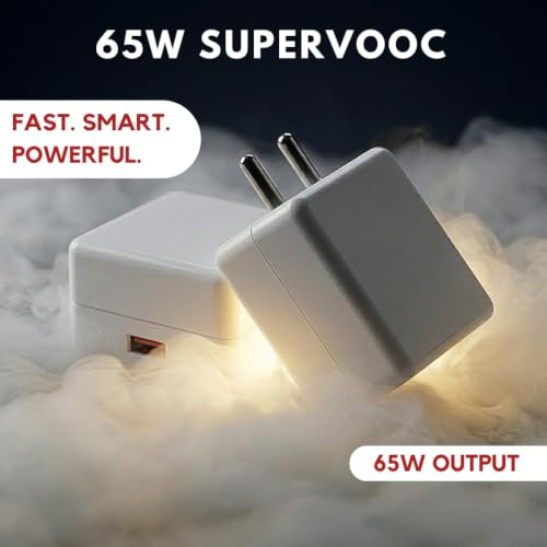 Image of HANYCONY 65w SUPERVOOC Rapid Charging Adapter Compatible with Oneplus 15 /15r /13 /13r /13s /12 /12r /11 /11r /Nord 5 /Ce5 /4 /Ce4 /10T /10| Smart Protection Charger | Original Charging Speed |