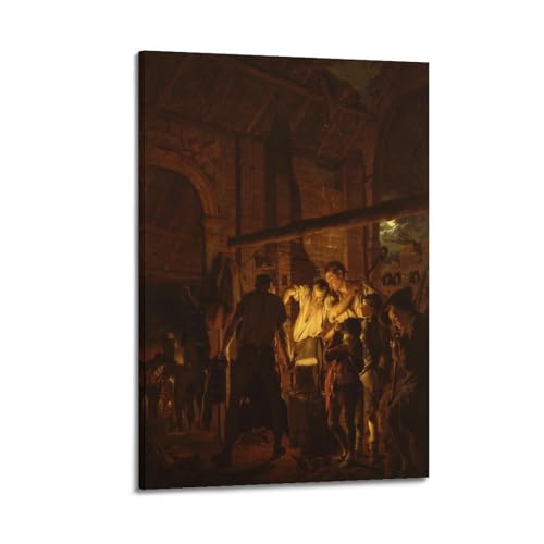 Poster The Blacksmith's Shop Joseph Wright of Derby 50x75 cm